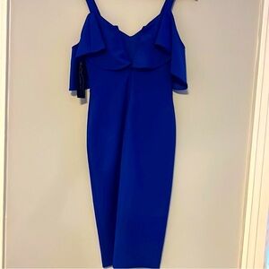 Rachel Roy Blue Off-Shoulder frill Dress